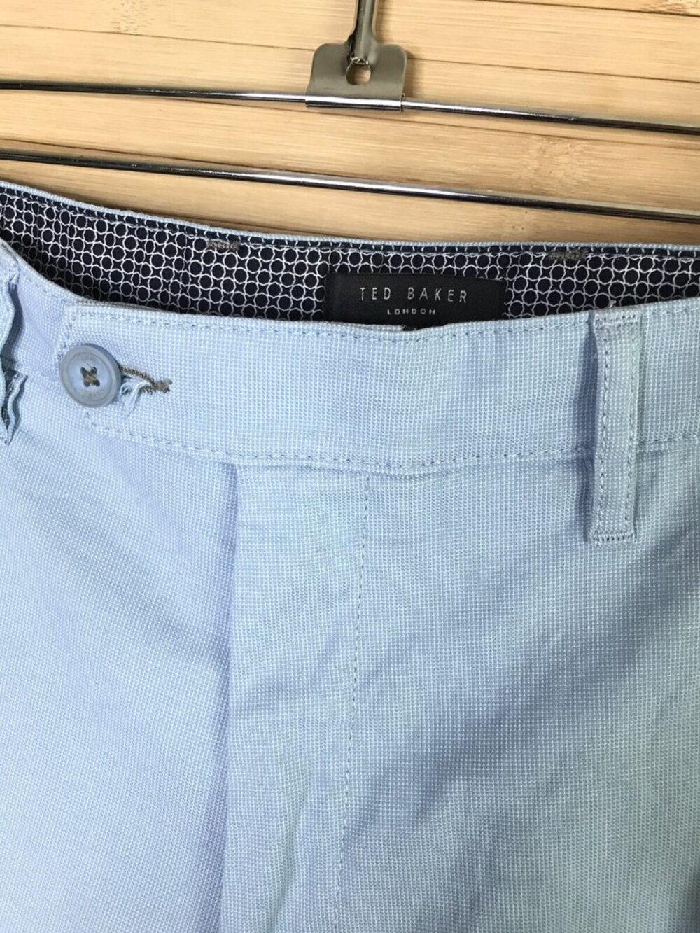TED BAKER LONDON chino shorts mens Blue causal  - SIZE 34 R - Picture 3 of 4